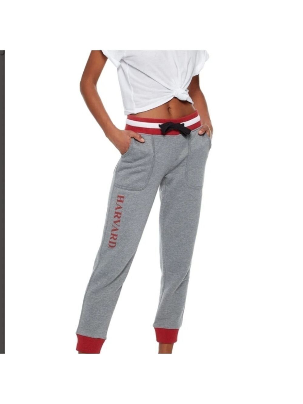 Harvard Crimson White Joggers Large